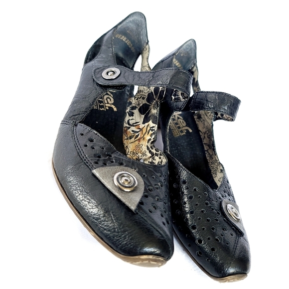 RIEKER Antistress Leather Mary-Jane Cut-out 1.5" Heel 38EU 7US - Picture 10 of 11